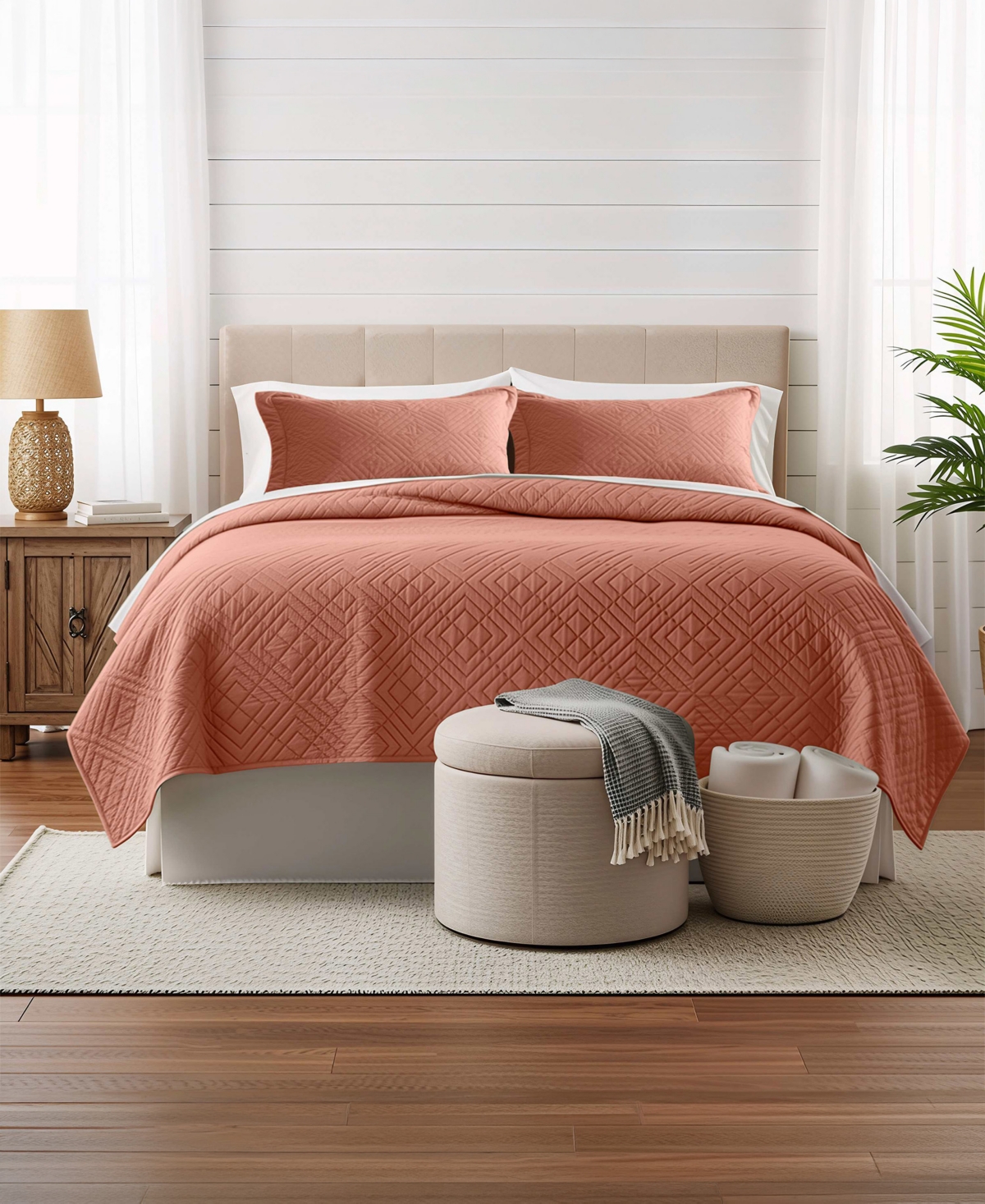 Nestl Diamond Embossed 5-Pc. Quilt Set, Full/Queen