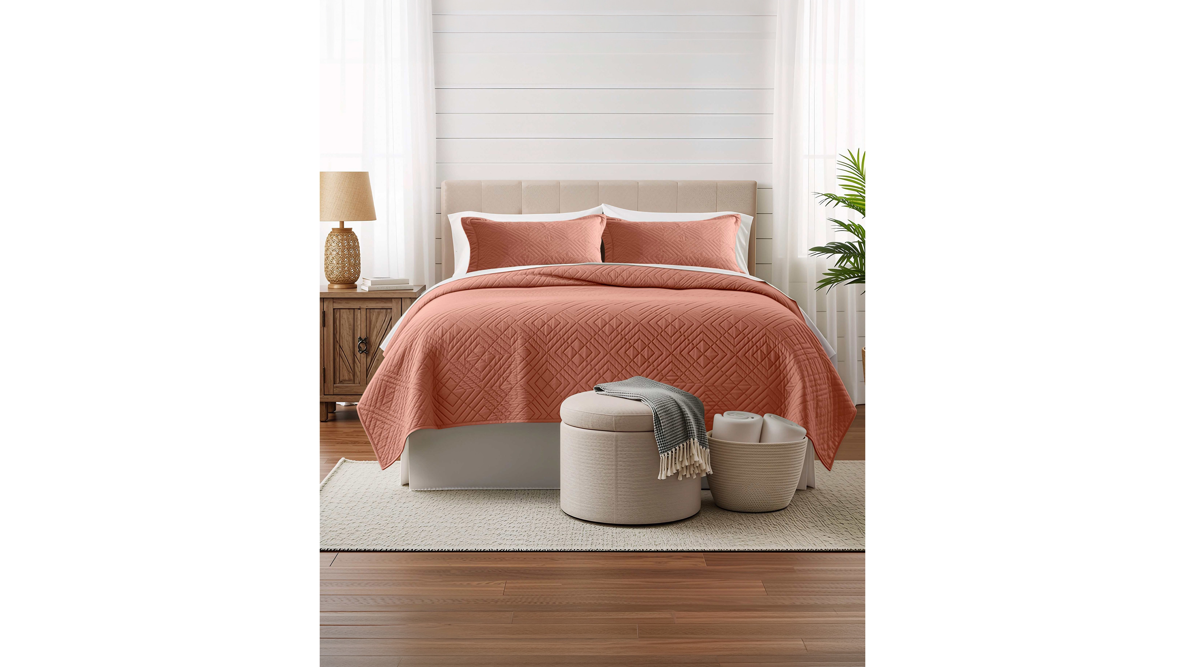 Nestl Diamond Embossed 5-Pc. Quilt Set, Full/Queen