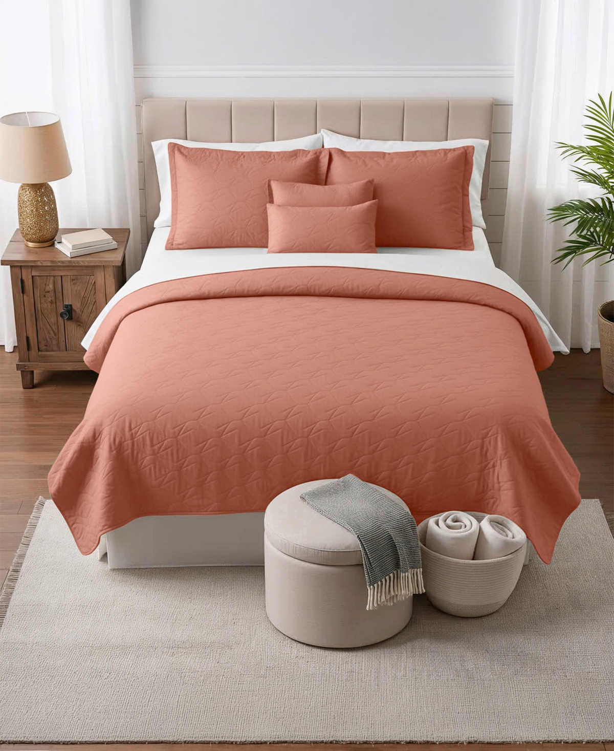 Nestl Ellipse Embossed 5-Pc. Quilt Set, King/California King