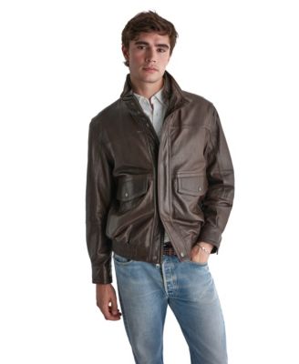 Men's Leather Double Collar Vintage Jacket