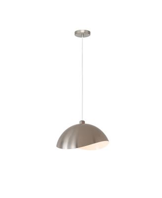 Luna Bella Pendant - Satin Nickel,Luna Bella Leaf Shade, Dimmable, Bulb Included