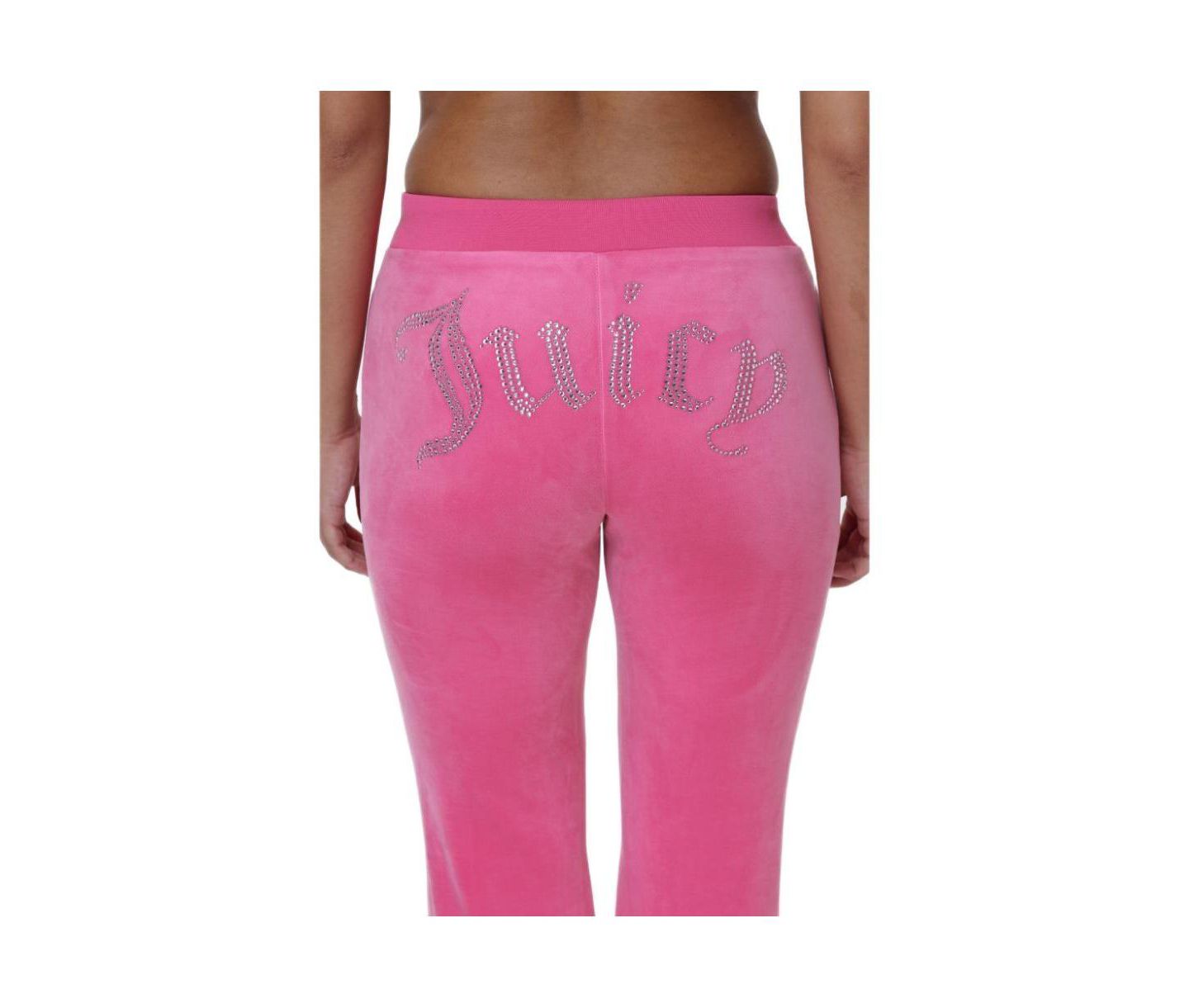 Женские спортивные брюки Juicy Couture с резинкой в рубчик и двойным декором, цвет: Нежно-розовый — фото 6