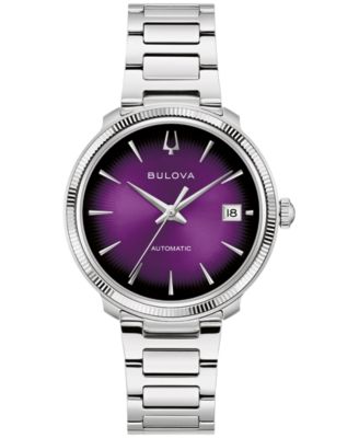 Men's Automatic Disco Sapphire Crystal Silver-Tone Stainless Steel Bracelet Watch 38mm