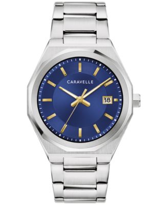 Men's Quartz Silver-Tone Stainless Steel Bracelet Watch 40mm