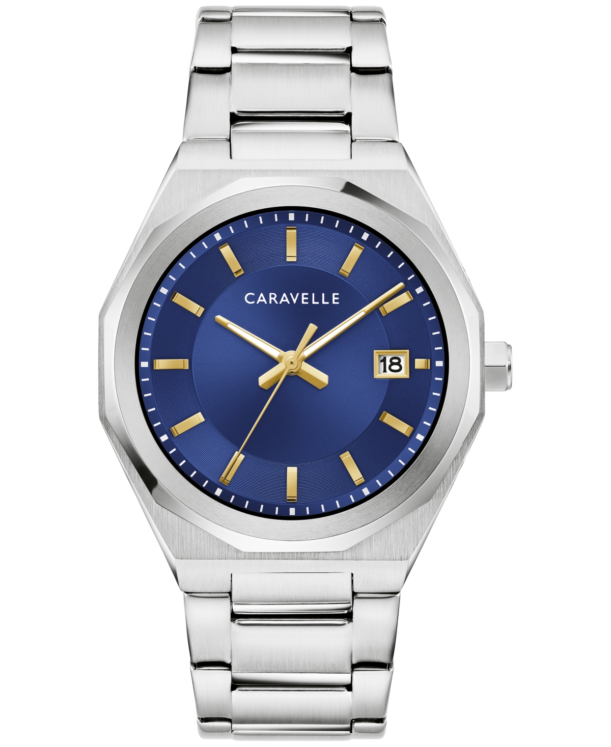 Caravelle Men's Quartz Silver-Tone Stainless Steel Bracelet Watch 40mm