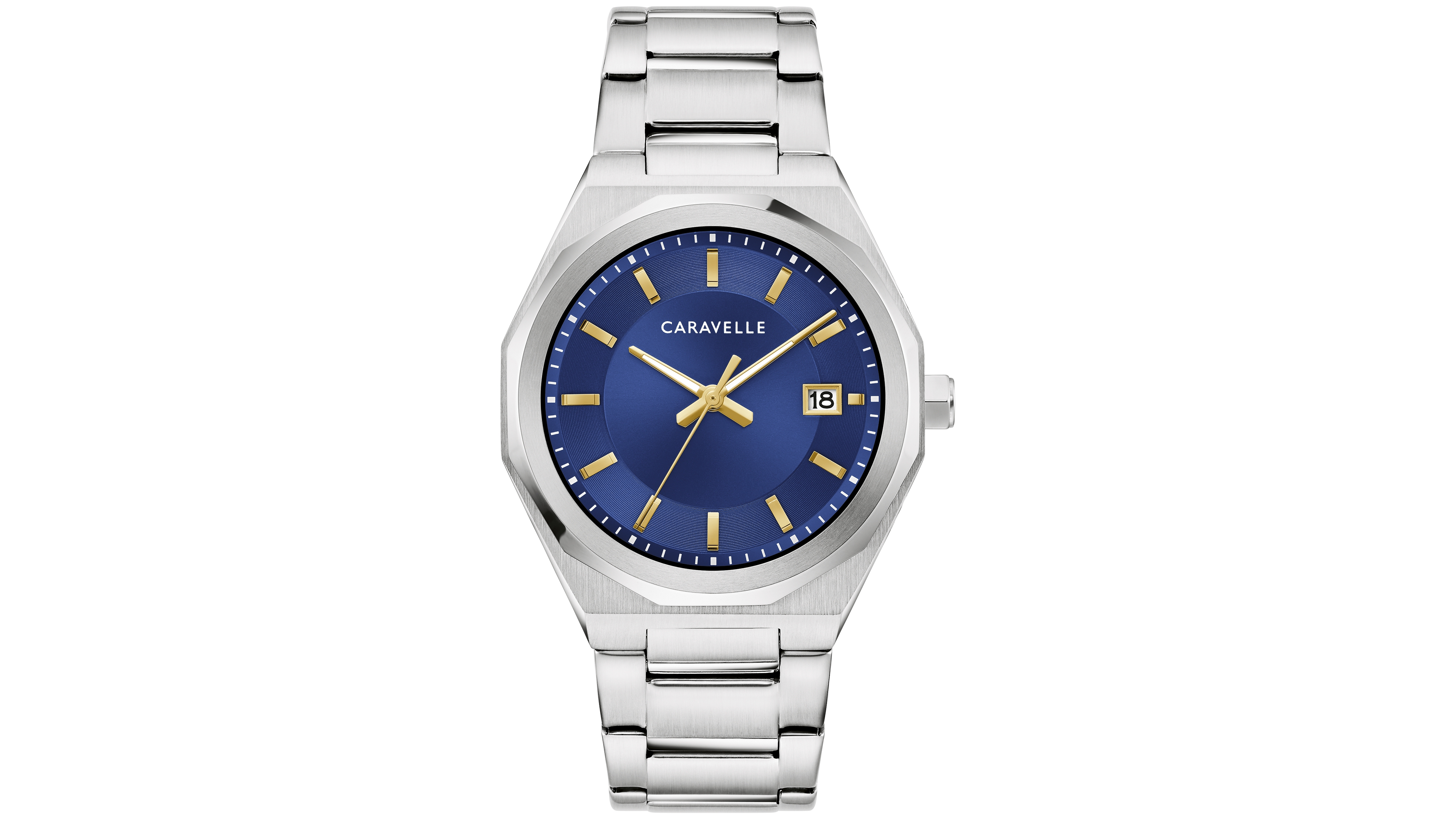 Caravelle Men's Quartz Silver-Tone Stainless Steel Bracelet Watch 40mm