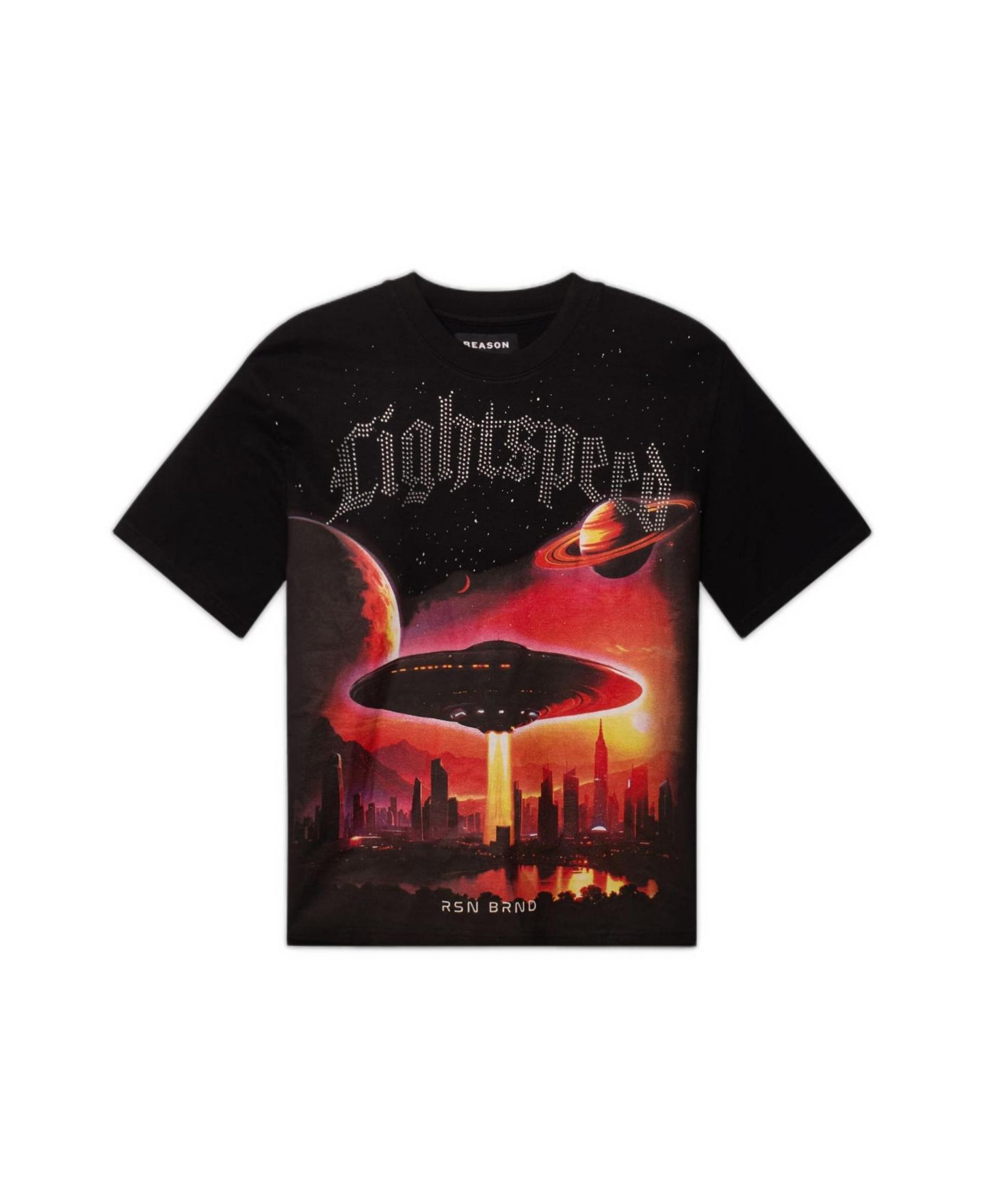 Мужская футболка Reason Lightspeed Rhinestone Graphic, цвет: Чёрный — фото 3