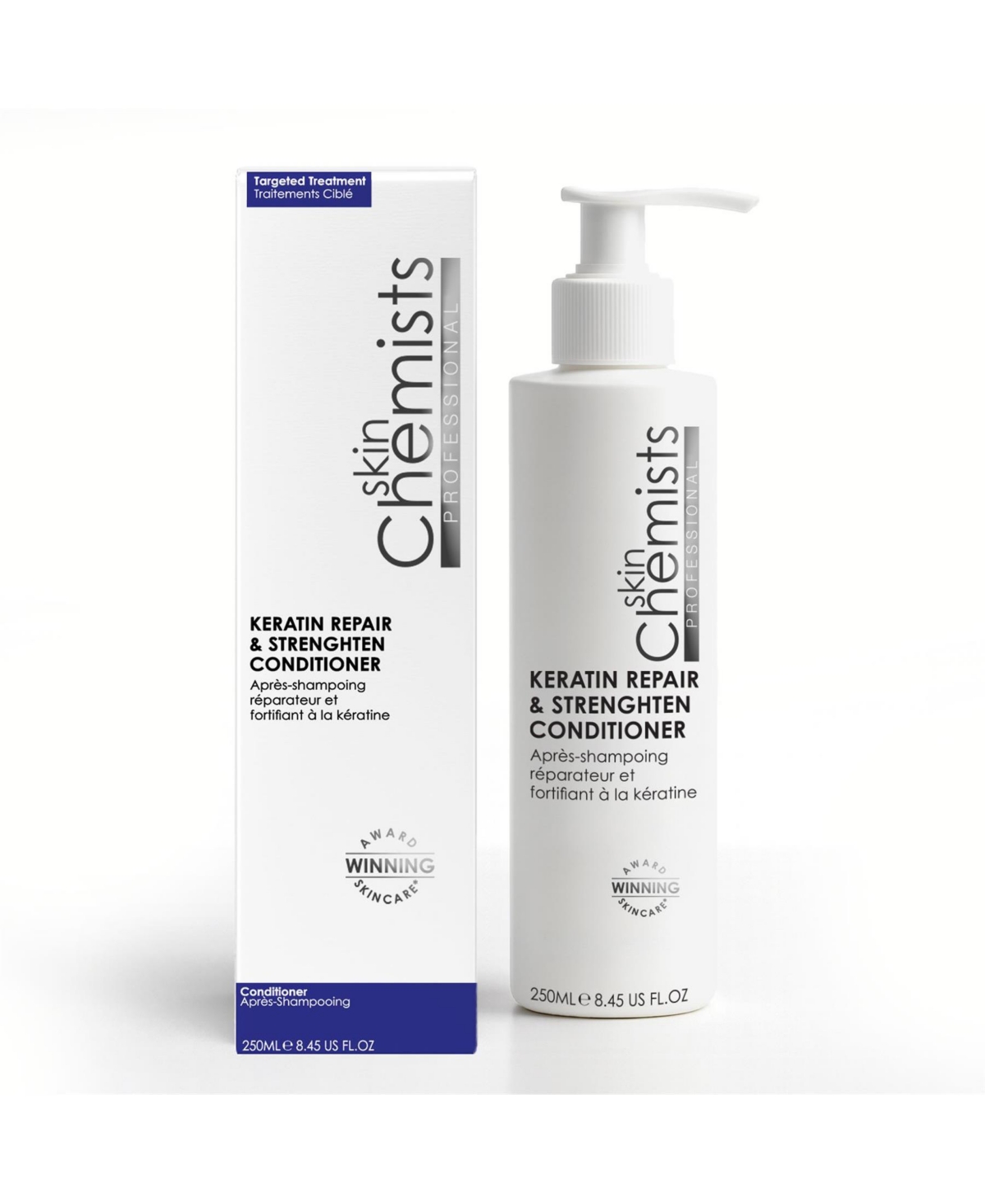 skinChemists Keratin Repair and Strengthen Conditioner 250ml - White