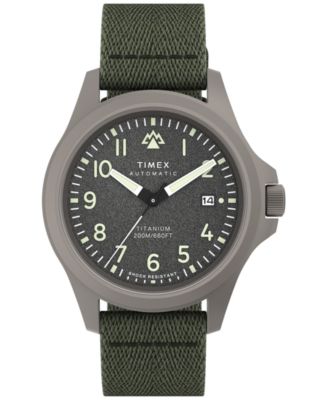 Men's Automatic Expedition North Sapphire Crystal Green Nylon Watch 41mm