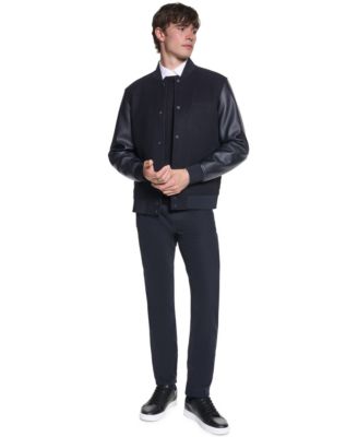 Men's Regular-Fit Script-Logo Bomber Jacket