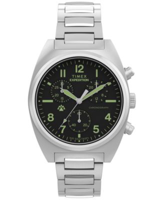 Men's Quartz Chronograph Silver-Tone Stainless Steel Watch 41mm