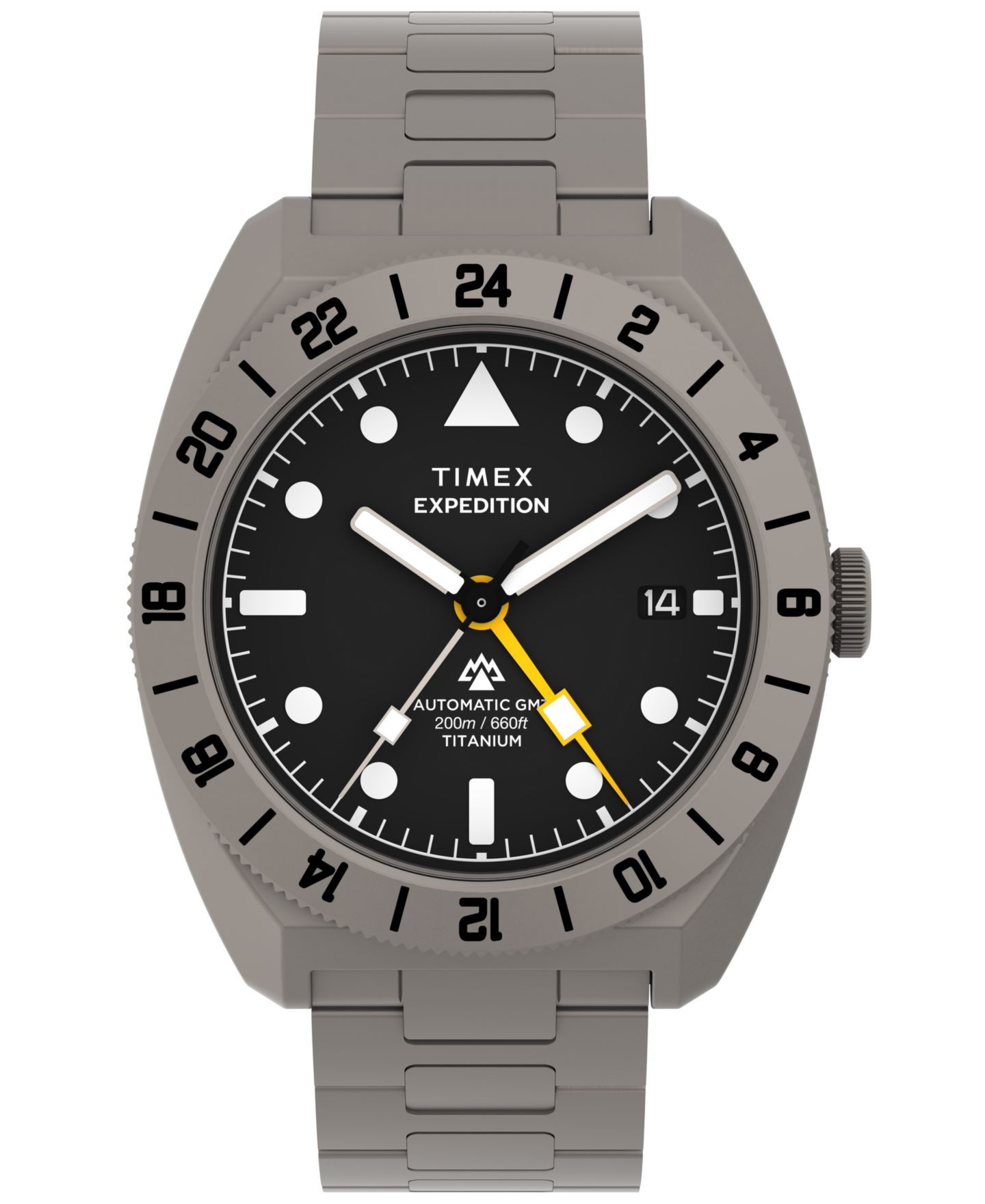Мужские часы Timex Automatic Sport Expedition Pioneer Black Titanium 41mm — фото 1