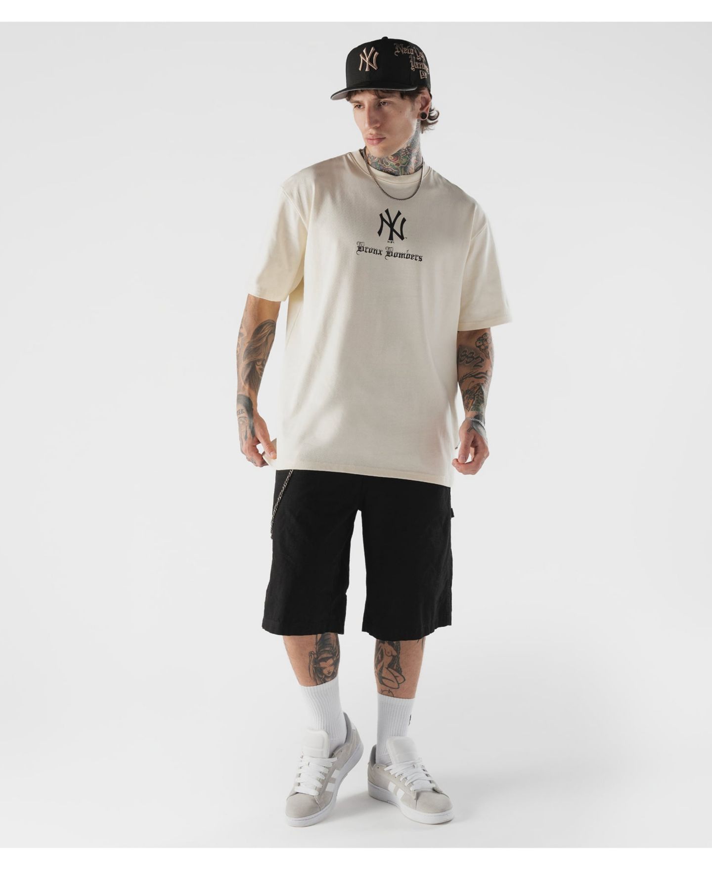 Мужская футболка New Era Cream New York Yankees Heritage Gothic Lettering — фото 6