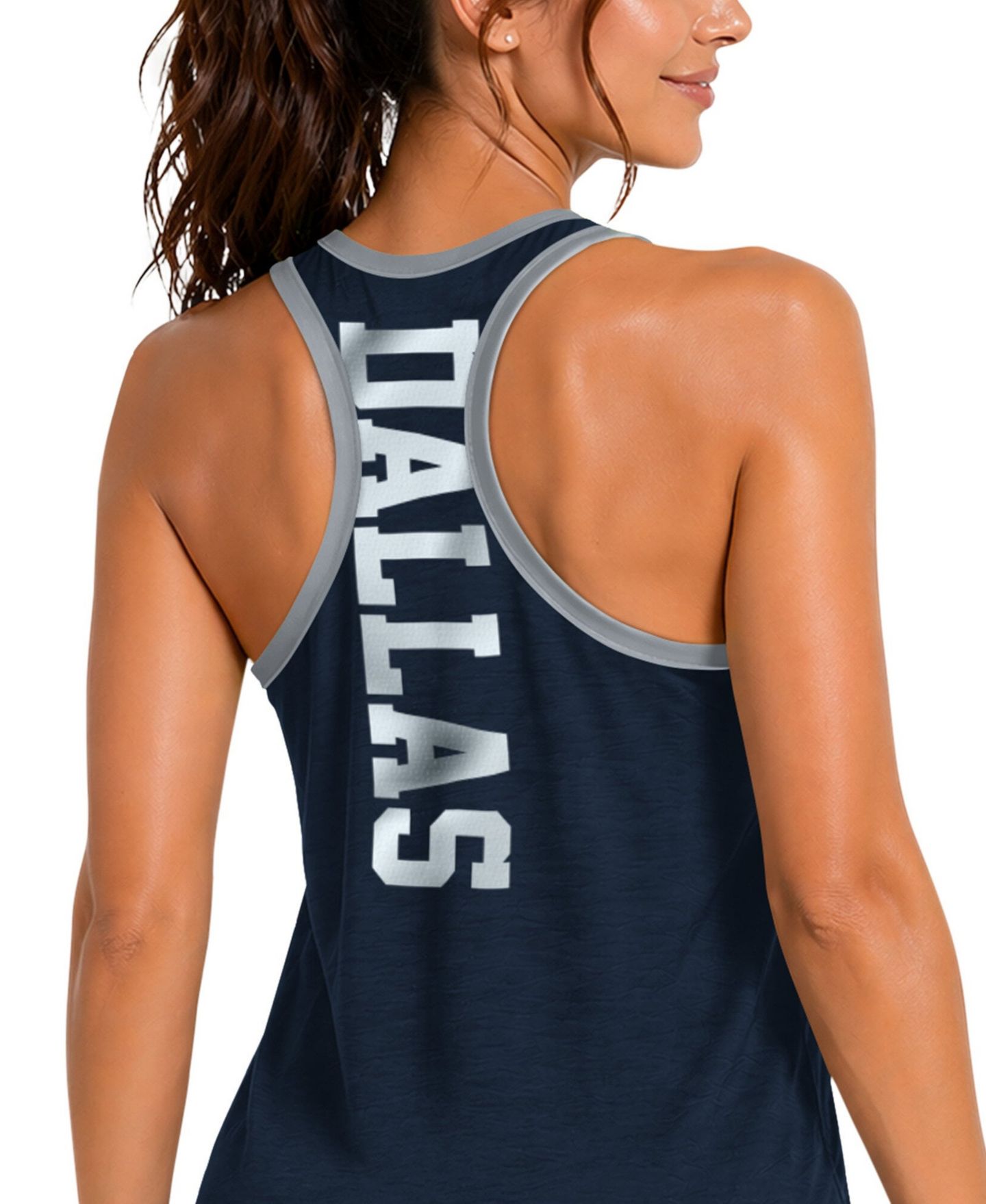 Женский топ G-III 4Her by Carl Banks Navy Dallas Cowboys Tater II Racerback — фото 3