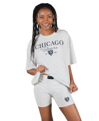 Women's Gray Chicago Bears Fray T-Shirt and Briefs Sleep Set