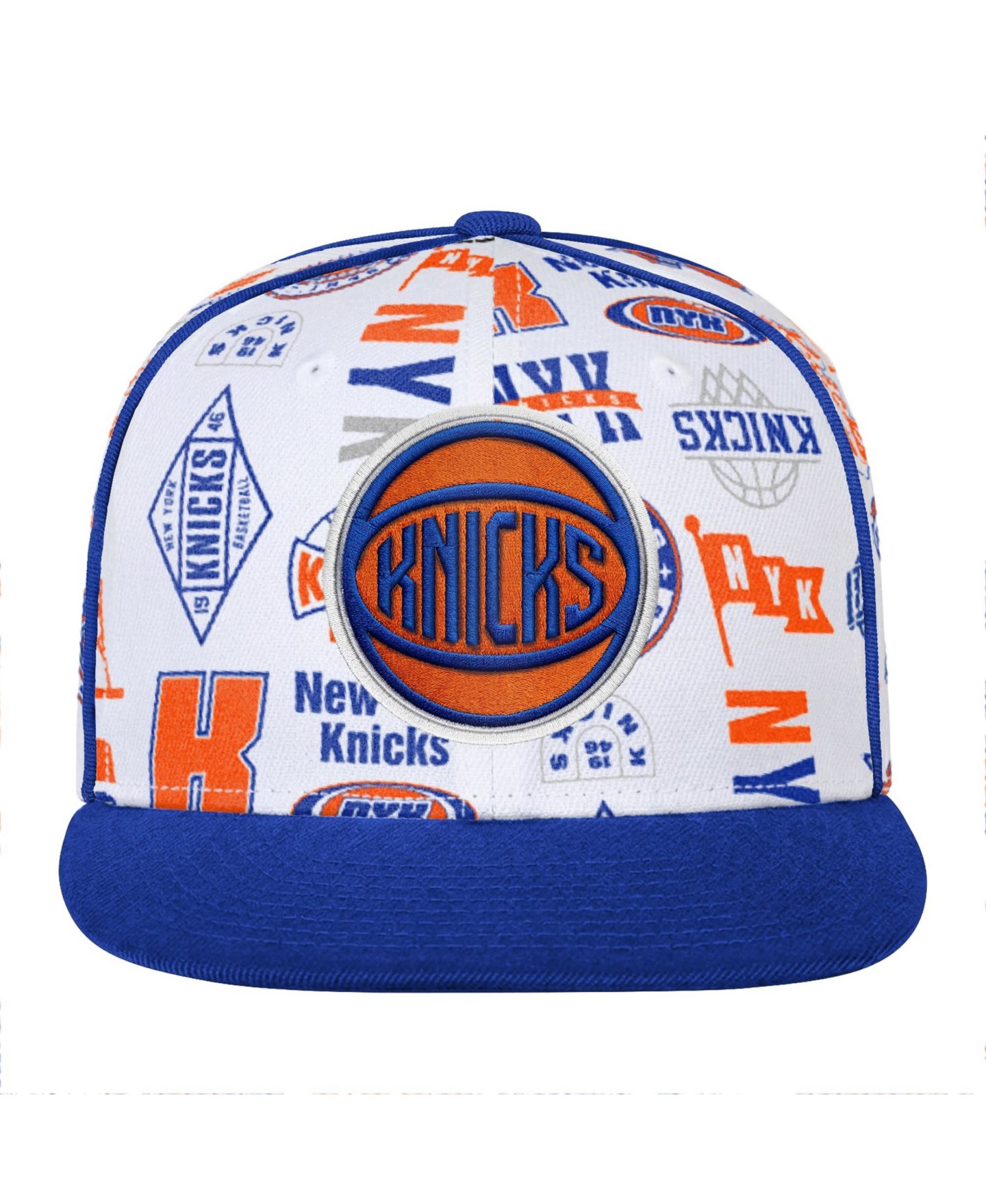 Детская кепка Outerstuff White New York Knicks Piped Up Snapback Hat — фото 2