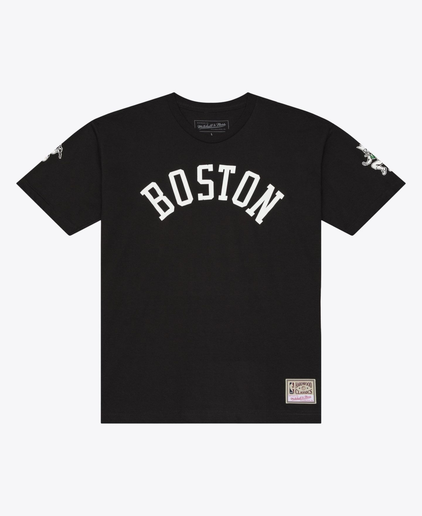 Мужская футболка Mitchell & Ness Bill Russell Black Boston Celtics Hardwood Classics Name Number Classic — фото 2