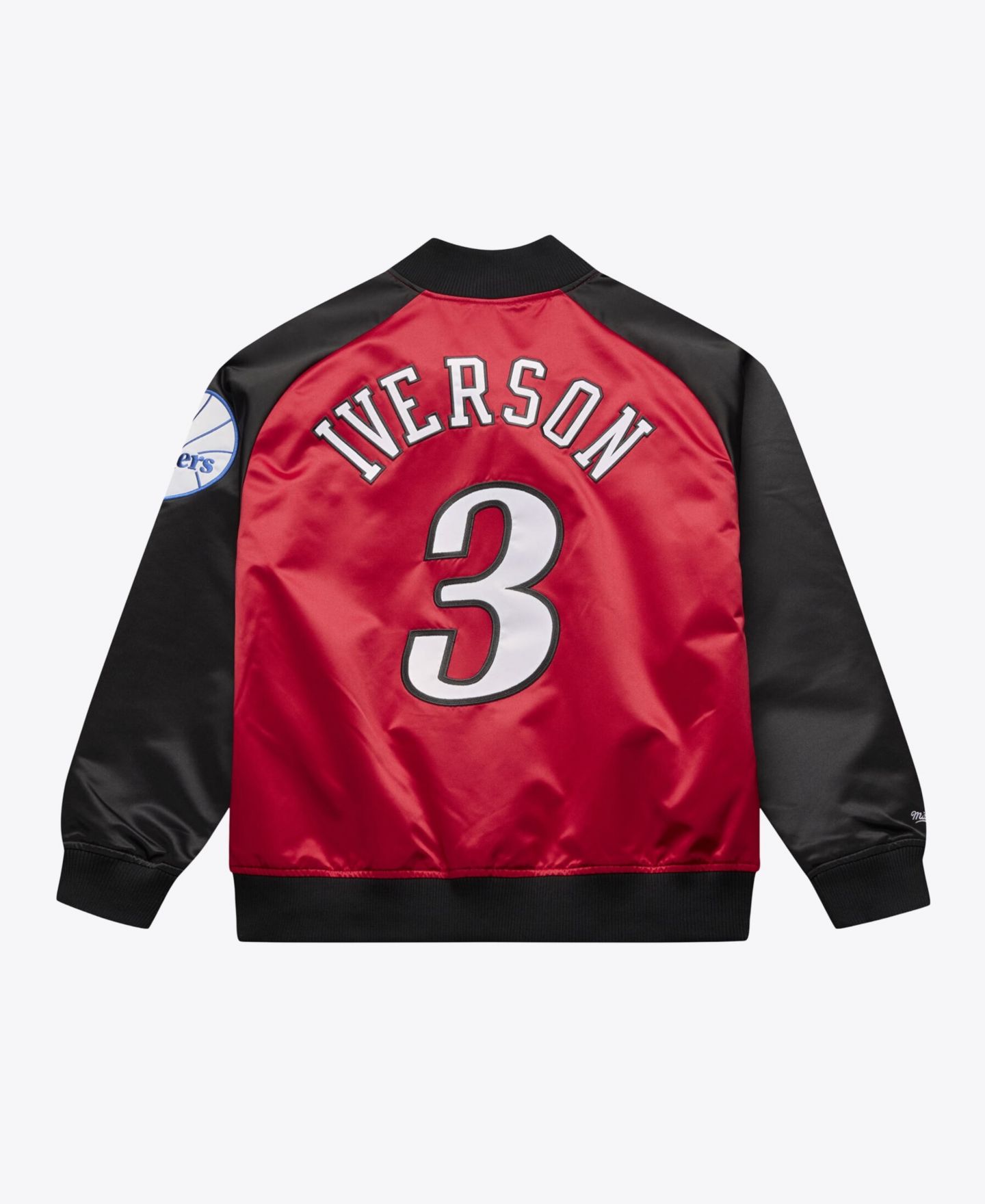 Мужская куртка Mitchell & Ness Allen Iverson Red Philadelphia 76ers Player Lightweight Satin — фото 3