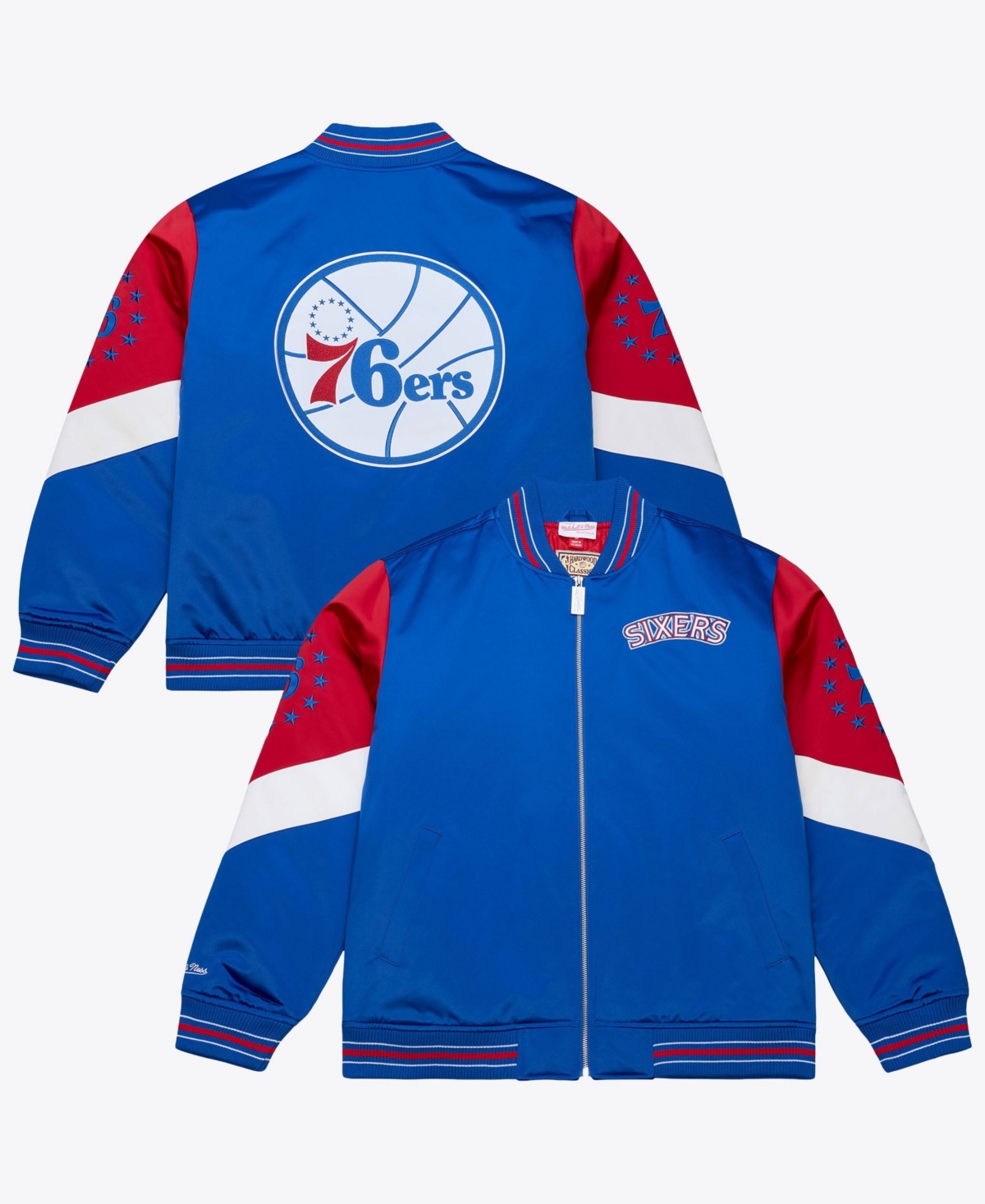 Mitchell & Ness Men's Royal Philadelphia 76ers Throw It Back Heavyweight Satin Full-Zip Jacket - Royal