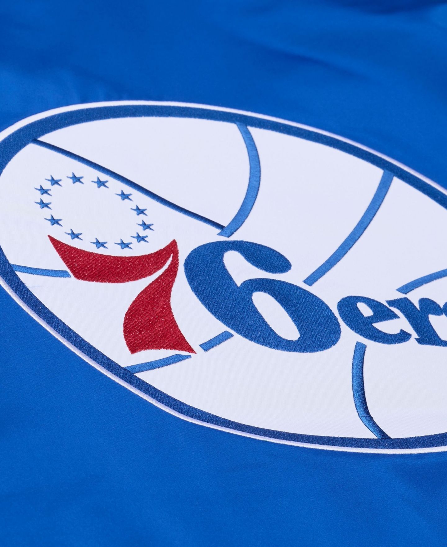 Мужская куртка Mitchell & Ness Royal Philadelphia 76ers Throw It Back Heavyweight Satin Full-Zip — фото 7