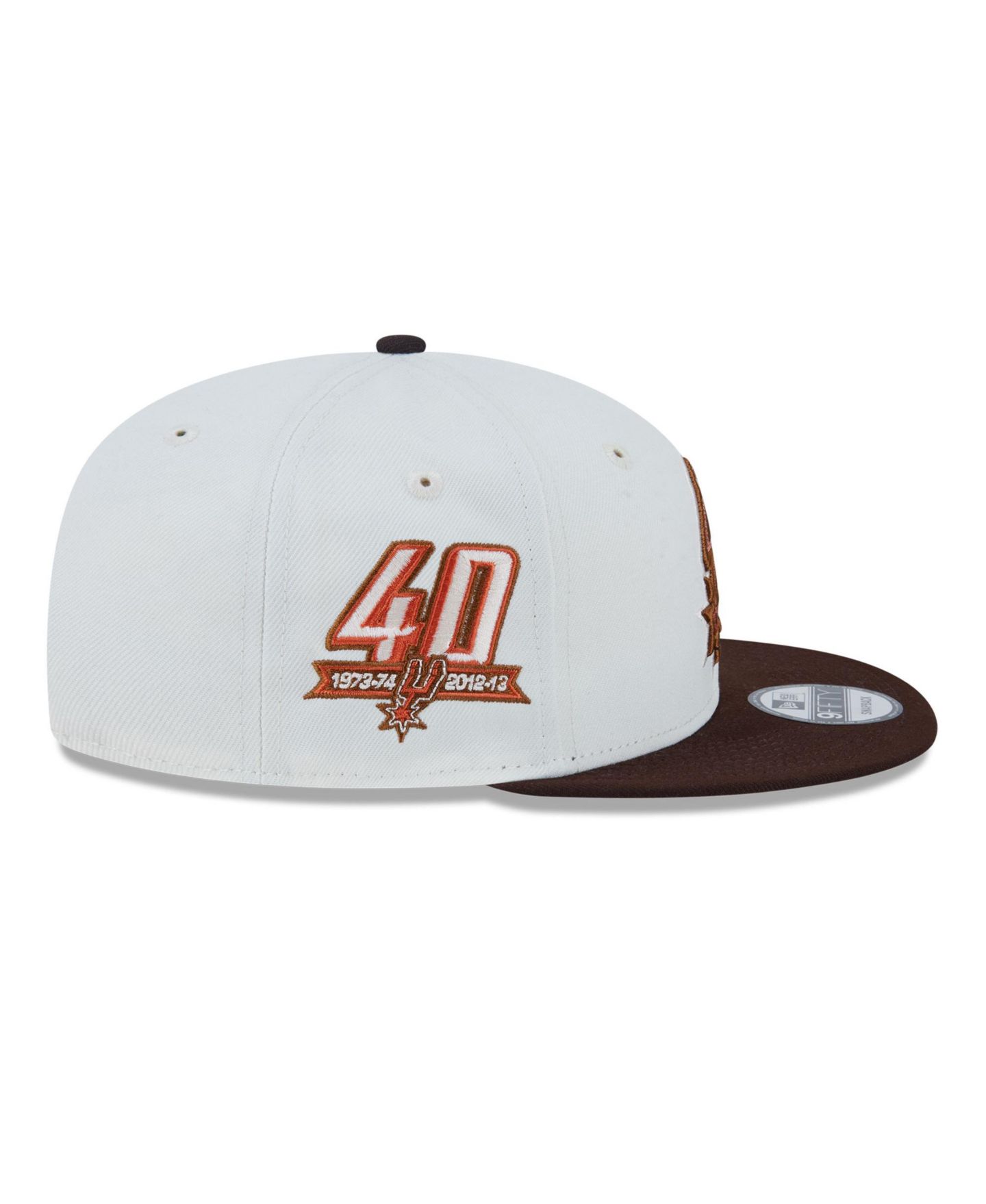Мужская кепка New Era White San Antonio Spurs Pumpkin Spice 9FIFTY Snapback Hat — фото 4