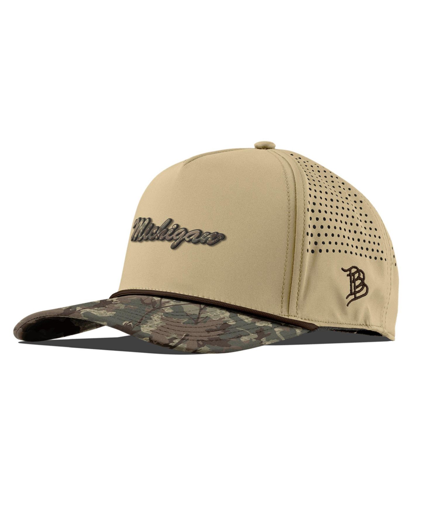 Кепка Branded Bills Tan Michigan Wolverines Timber Camo Adjustable Hat — фото 1