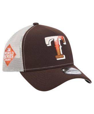 Men's Brown Texas Rangers Pumpkin Spice 9FORTY A-Frame Adjustable Trucker Hat