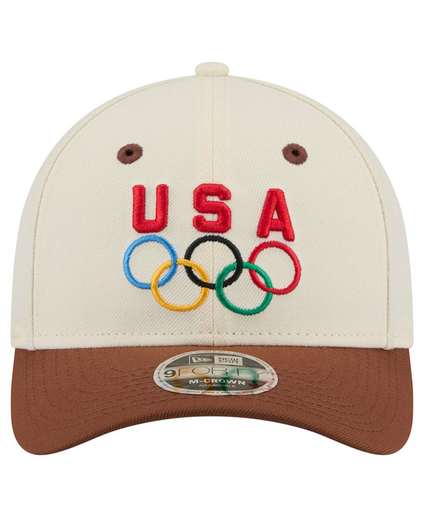 Мужская кепка New Era Cream/Brown 9FORTY M-Crown Adjustable Hat — фото 2