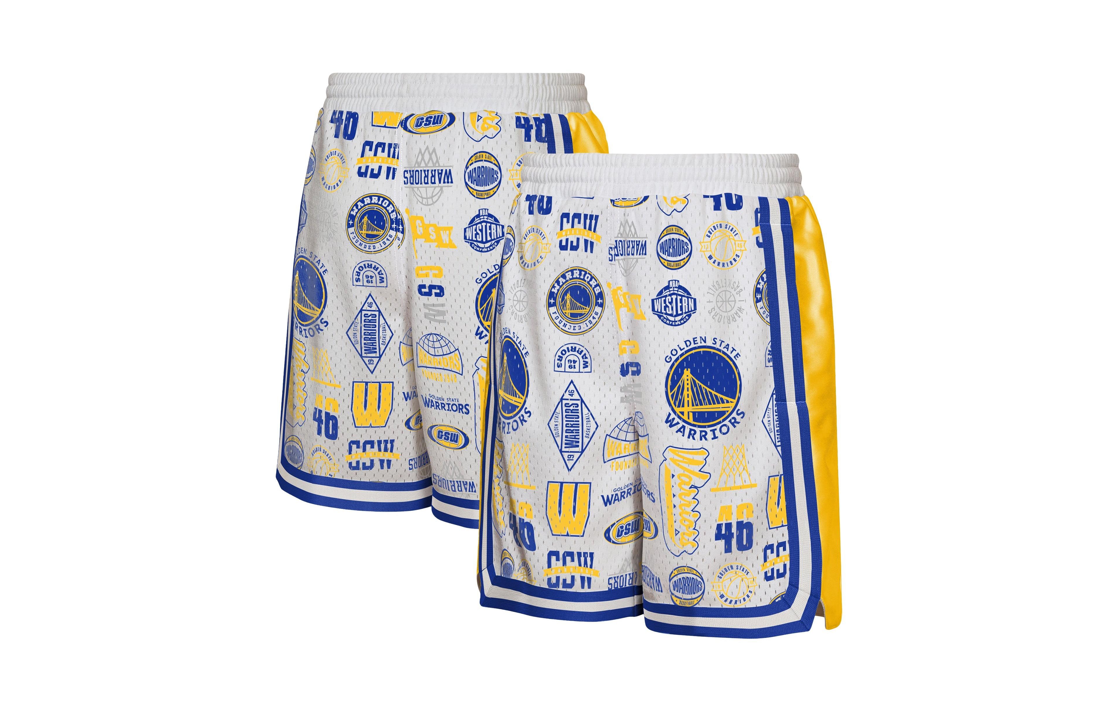Outerstuff Big Boys' and Girls' White Golden State Warriors Ball Hog Dazzle Basketball Short