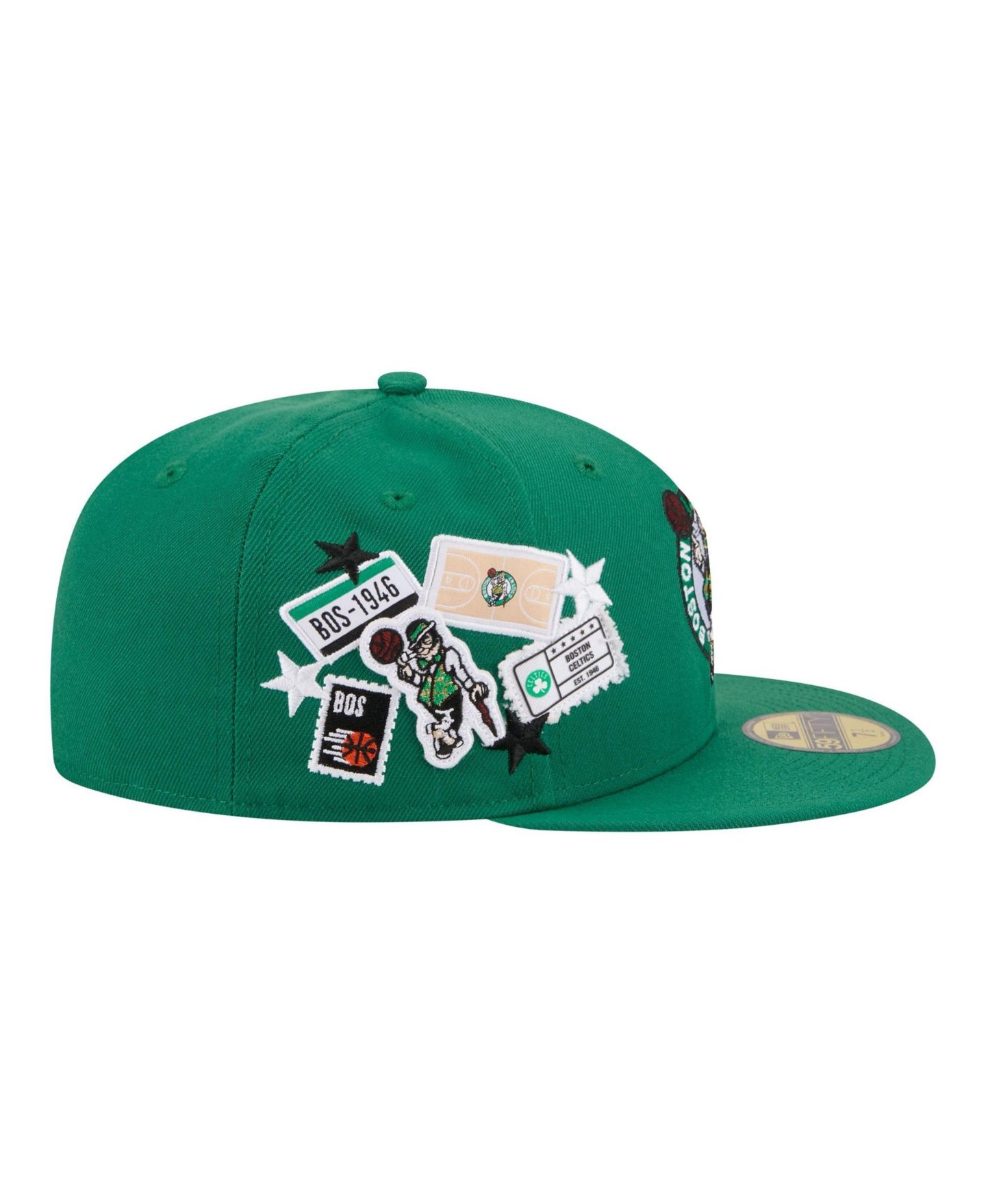 Мужская кепка New Era Kelly Green Boston Celtics Team Collage 59FIFTY Fitted Hat — фото 4