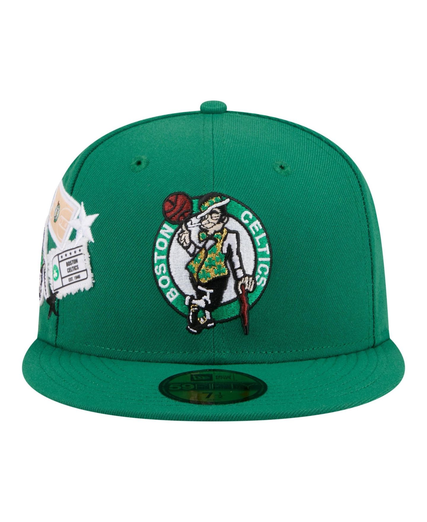 Мужская кепка New Era Kelly Green Boston Celtics Team Collage 59FIFTY Fitted Hat — фото 6