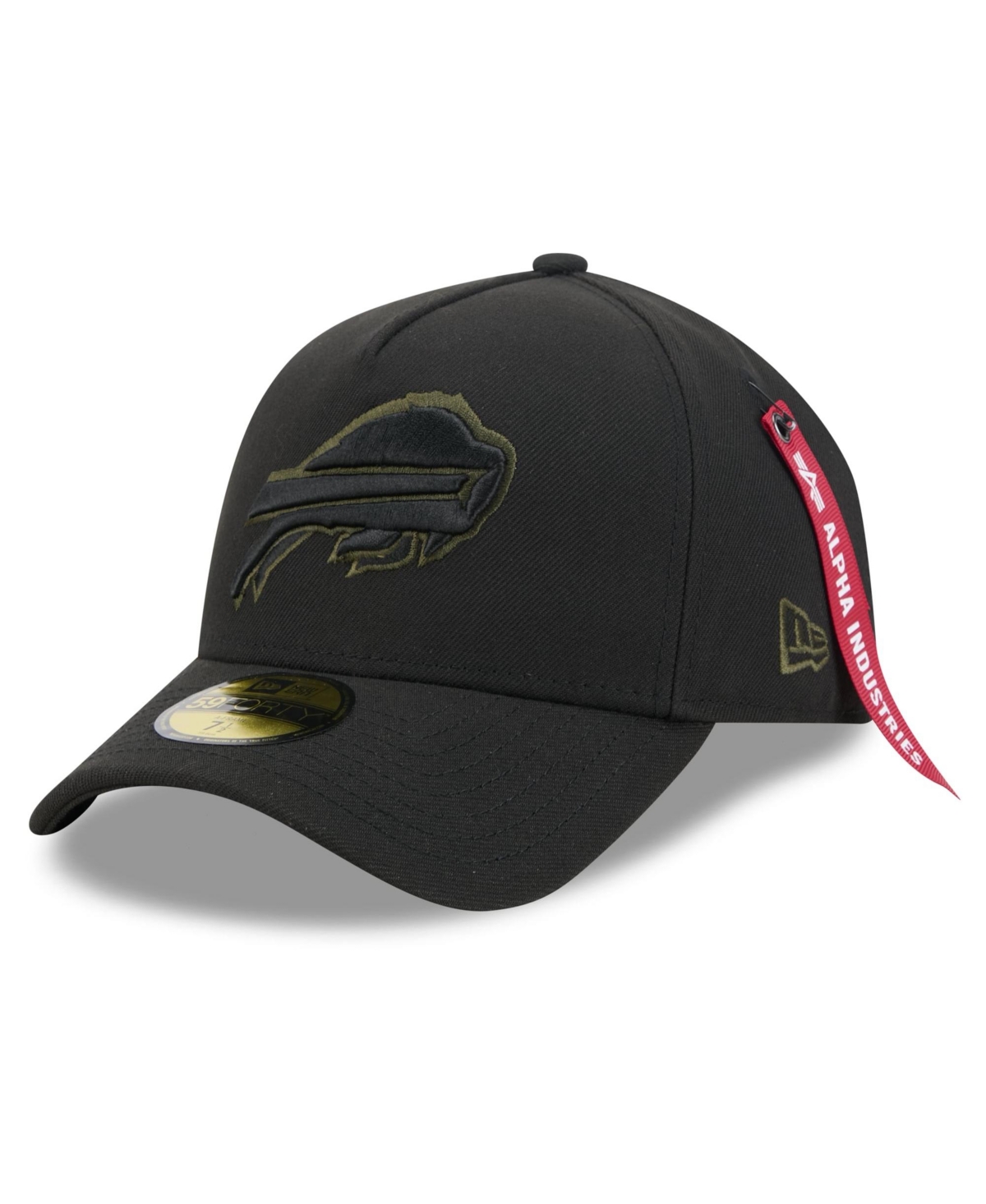 New Era X Alpha Industries Men's Black Buffalo Bills A-Frame 59FORTY Fitted Hat - Black