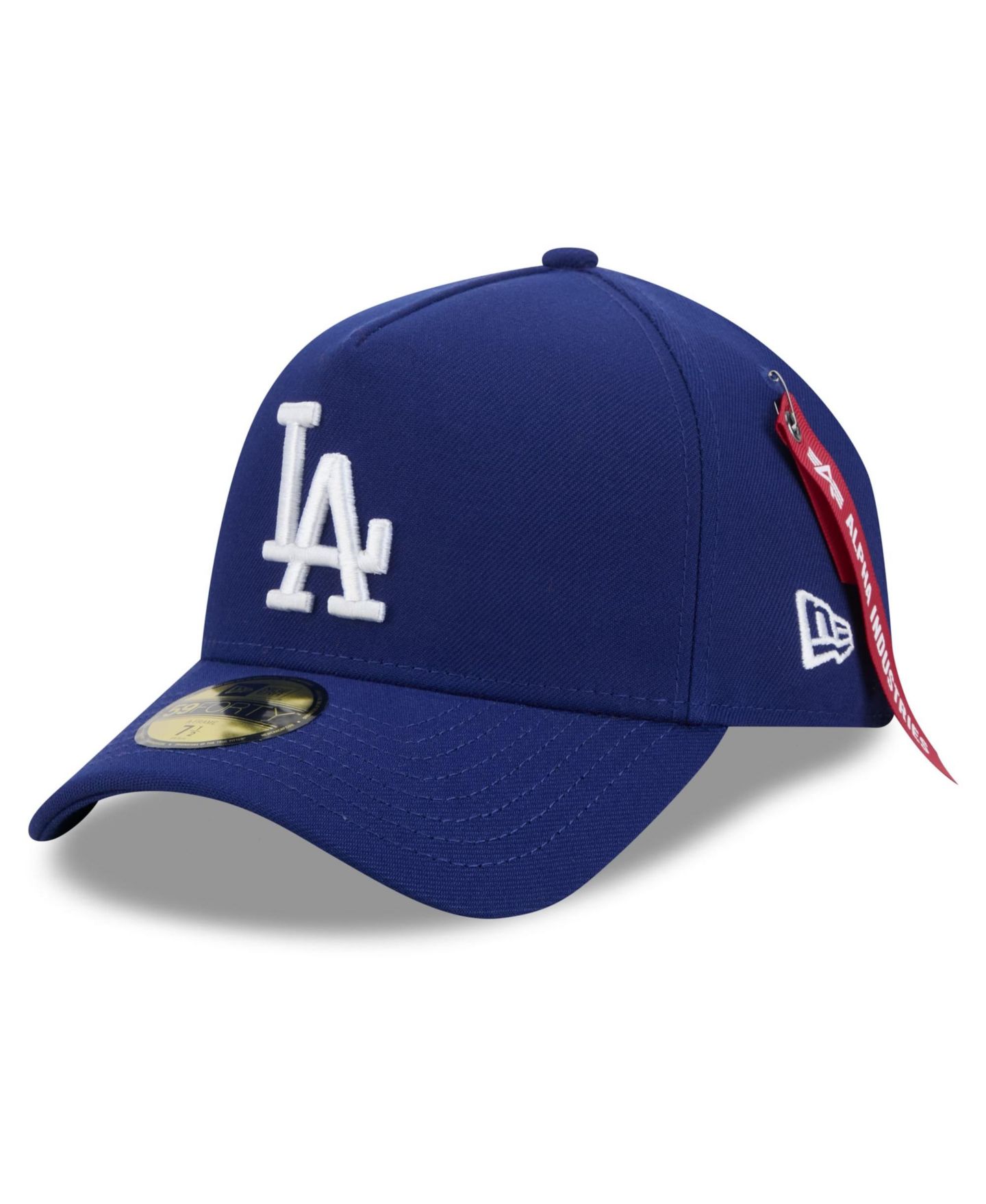 Мужская кепка New Era X Alpha Industries New Era Royal Los Angeles Dodgers A-Frame 59FORTY Fitted Hat — фото 4