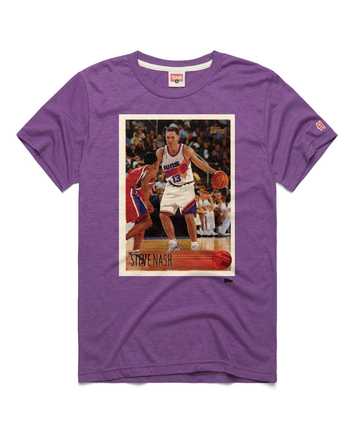 Homage Men's and Women's Steve Nash Purple Phoenix Suns Topps Trading Card Player Tri-Blend T-Shirt - Purple