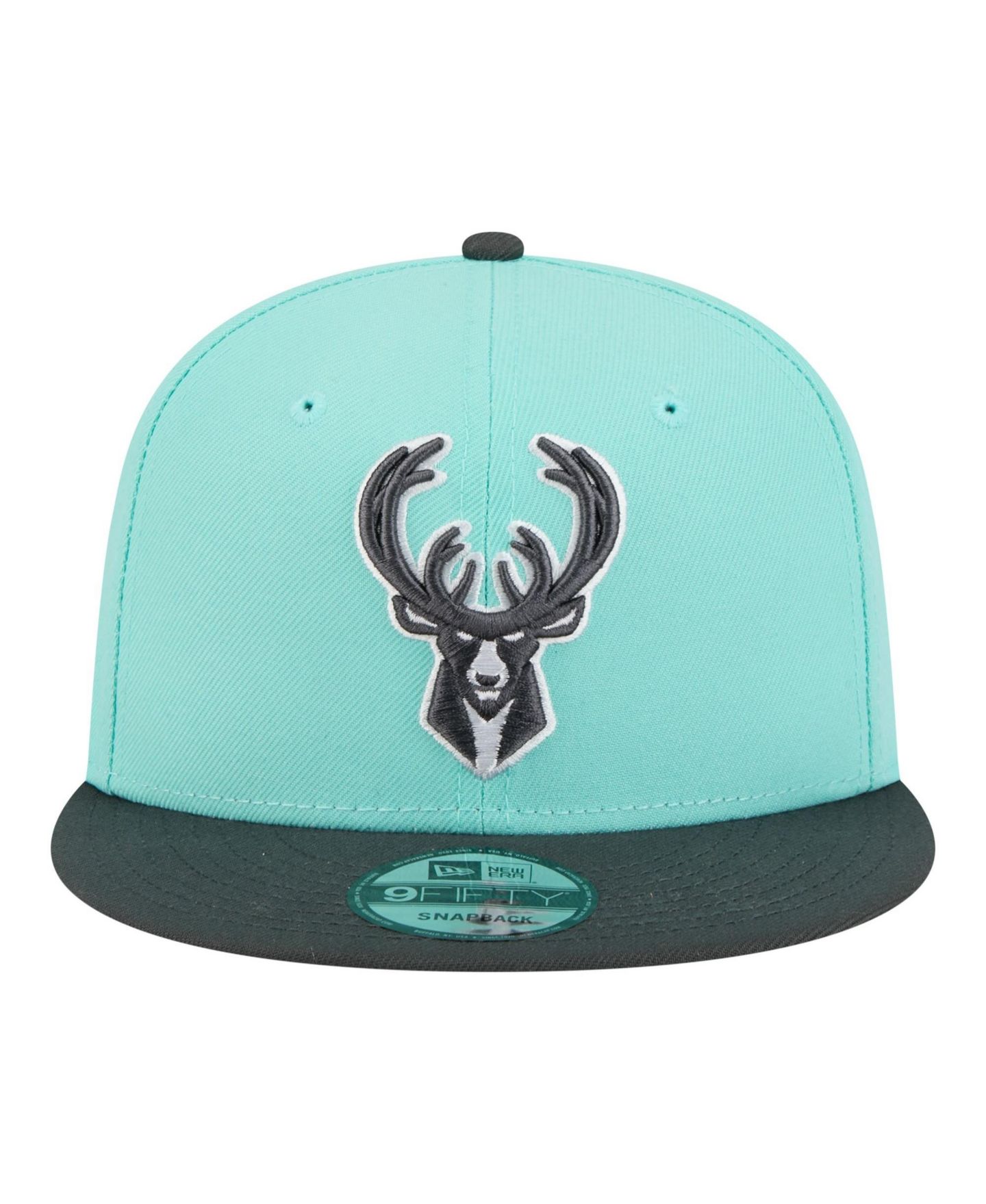 Мужские головные уборы New Era Turquoise/Charcoal Milwaukee Bucks Color Pack Two-Tone 9FIFTY Snapback Hat — фото 2