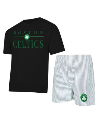 Women's Black/White Boston Celtics Copeland T-Shirt Shorts Sleep Set