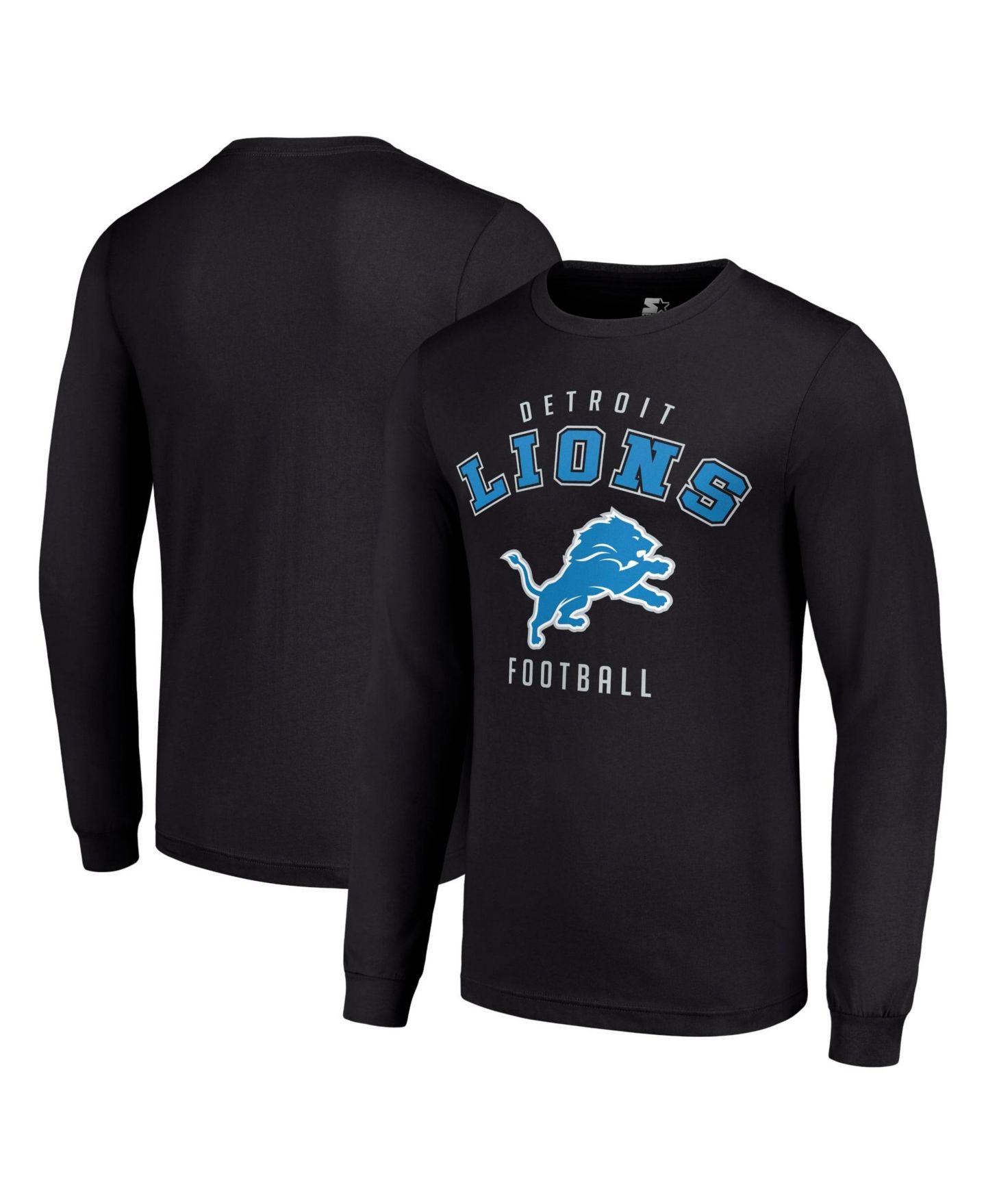 Мужская футболка Starter Black Detroit Lions Long-Sleeves — фото 1