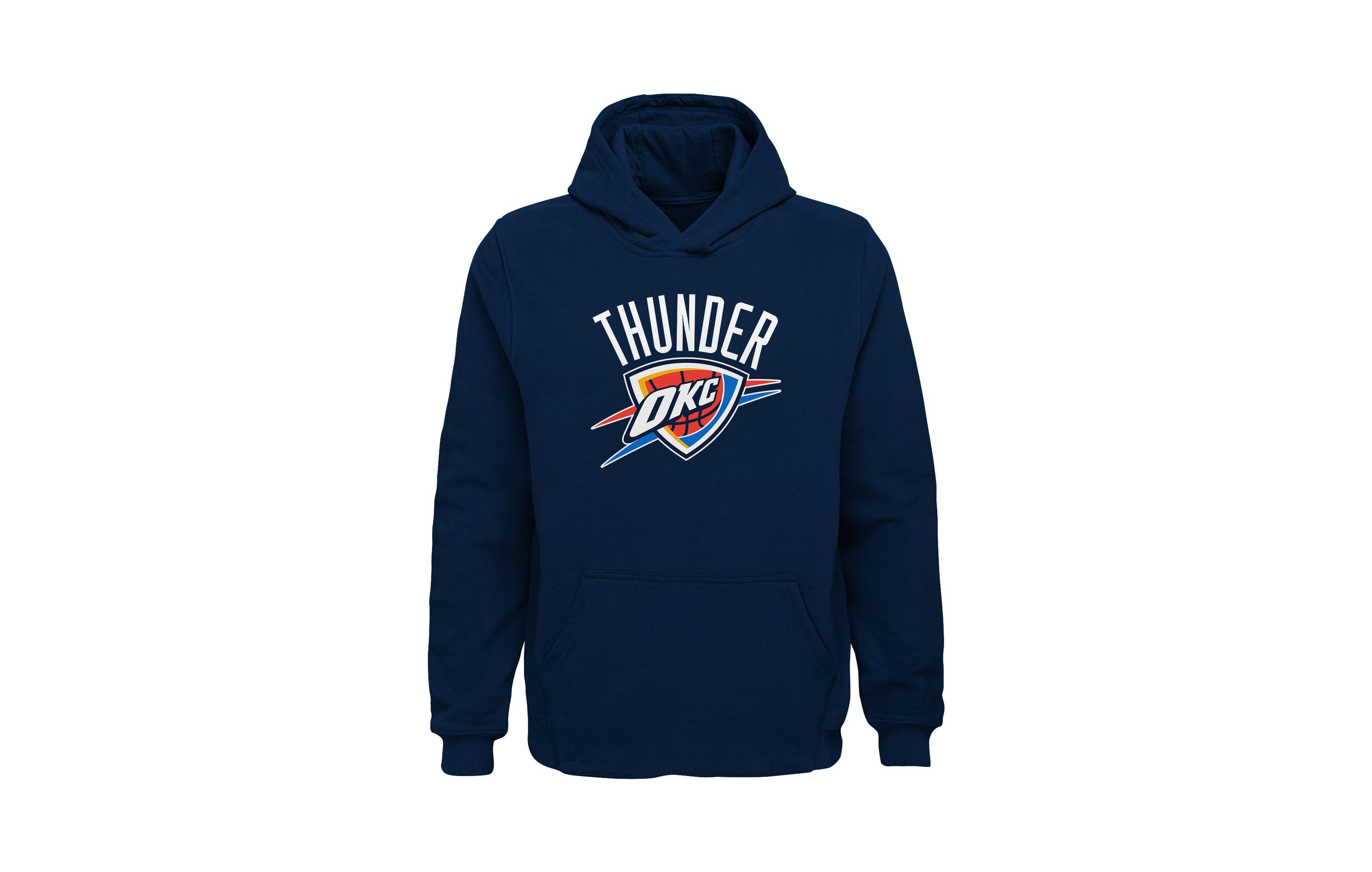 Outerstuff Big Boys' and Girls' Navy Oklahoma City Thunder Primary Logo Pullover Hoodie