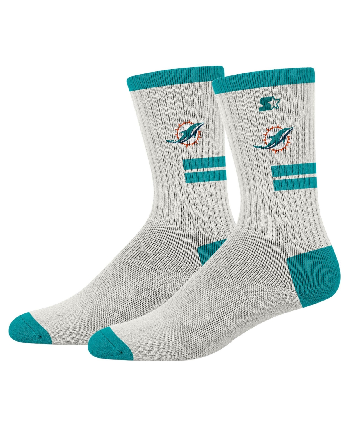Starter Men's and Women's Cream Miami Dolphins Premiere Cushioned Crew Socks - Cream
