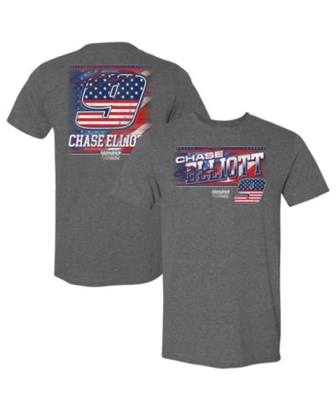 Мужская футболка Hendrick Motorsports Team Collection Heather Gray Chase Elliott Patriotic Name & Number