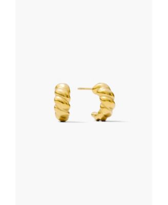 Gold Croissant Twisted Hoop Motif Earrings