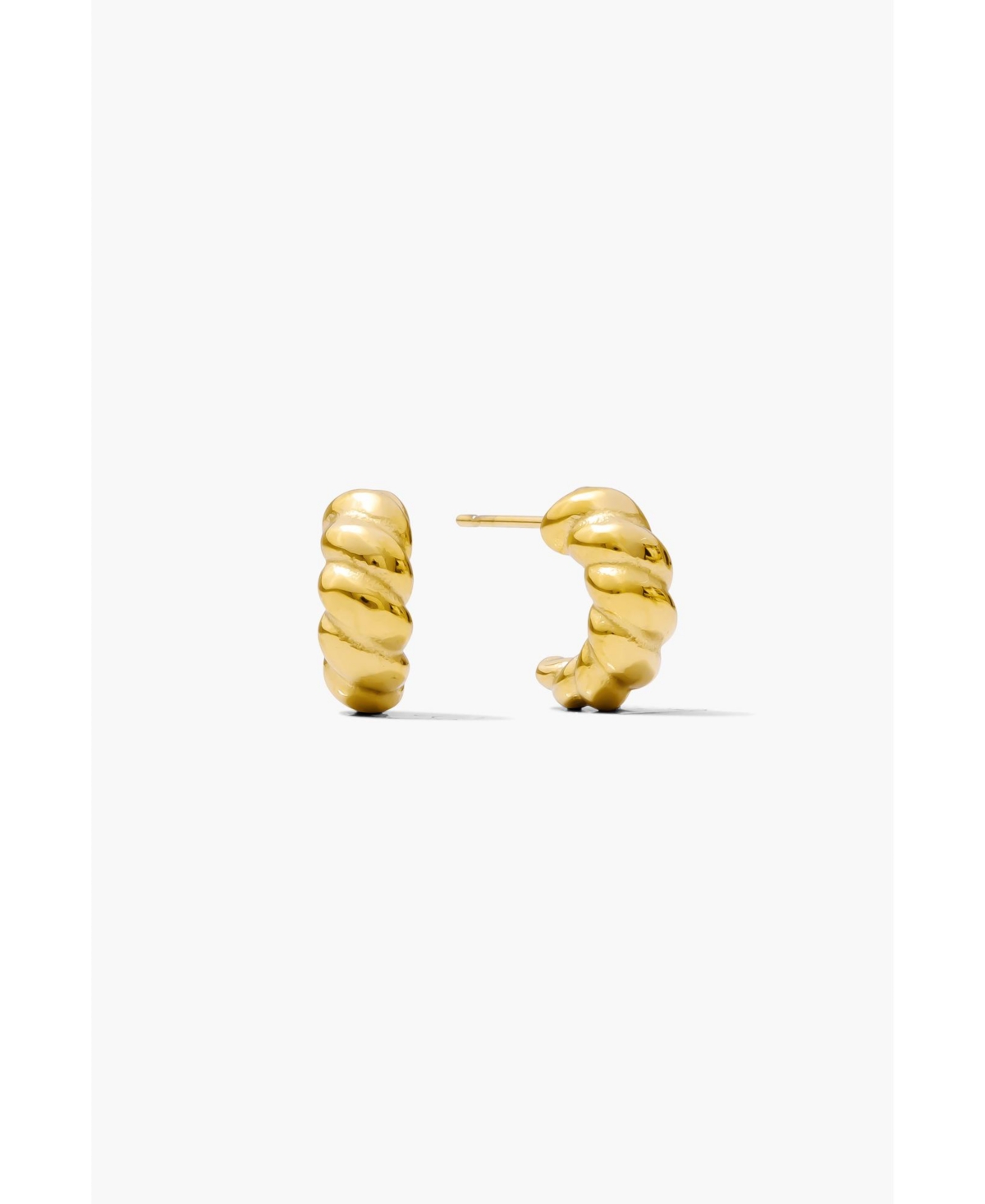 Joey Baby Gold Croissant Twisted Hoop Motif Earrings