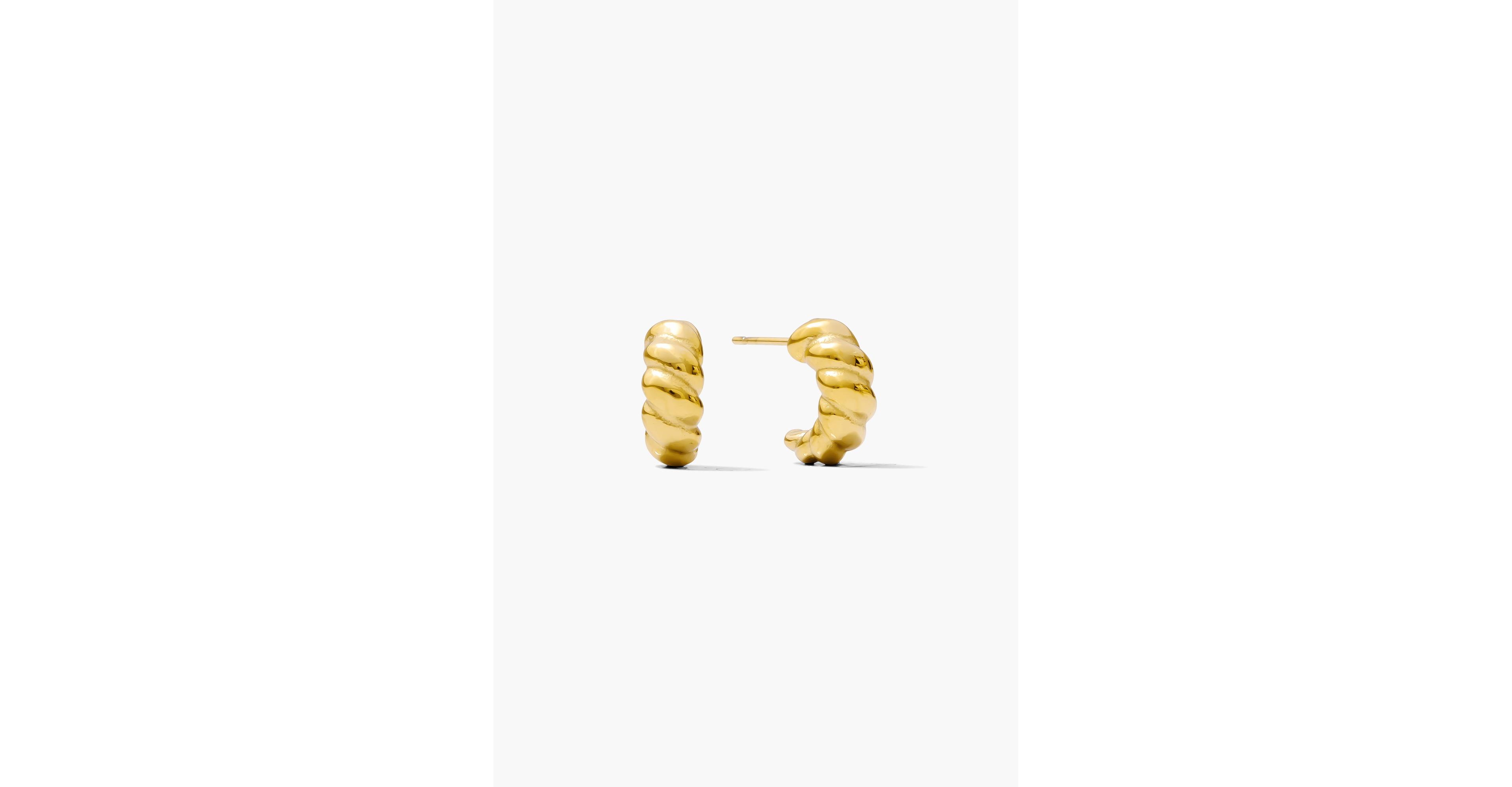 Joey Baby Gold Croissant Twisted Hoop Motif Earrings