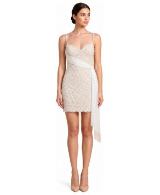 Women's Beaded Sweetheart Mini Dress
