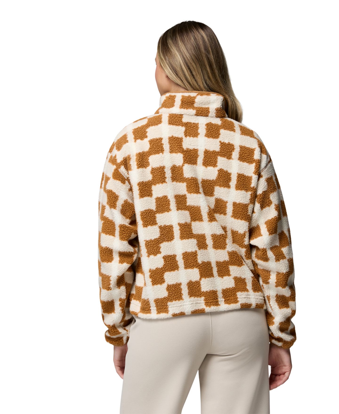 Женский топ Columbia Helvetia™ II Printed Cropped Half-Snap Fleece, цвет: Чёрный — фото 15