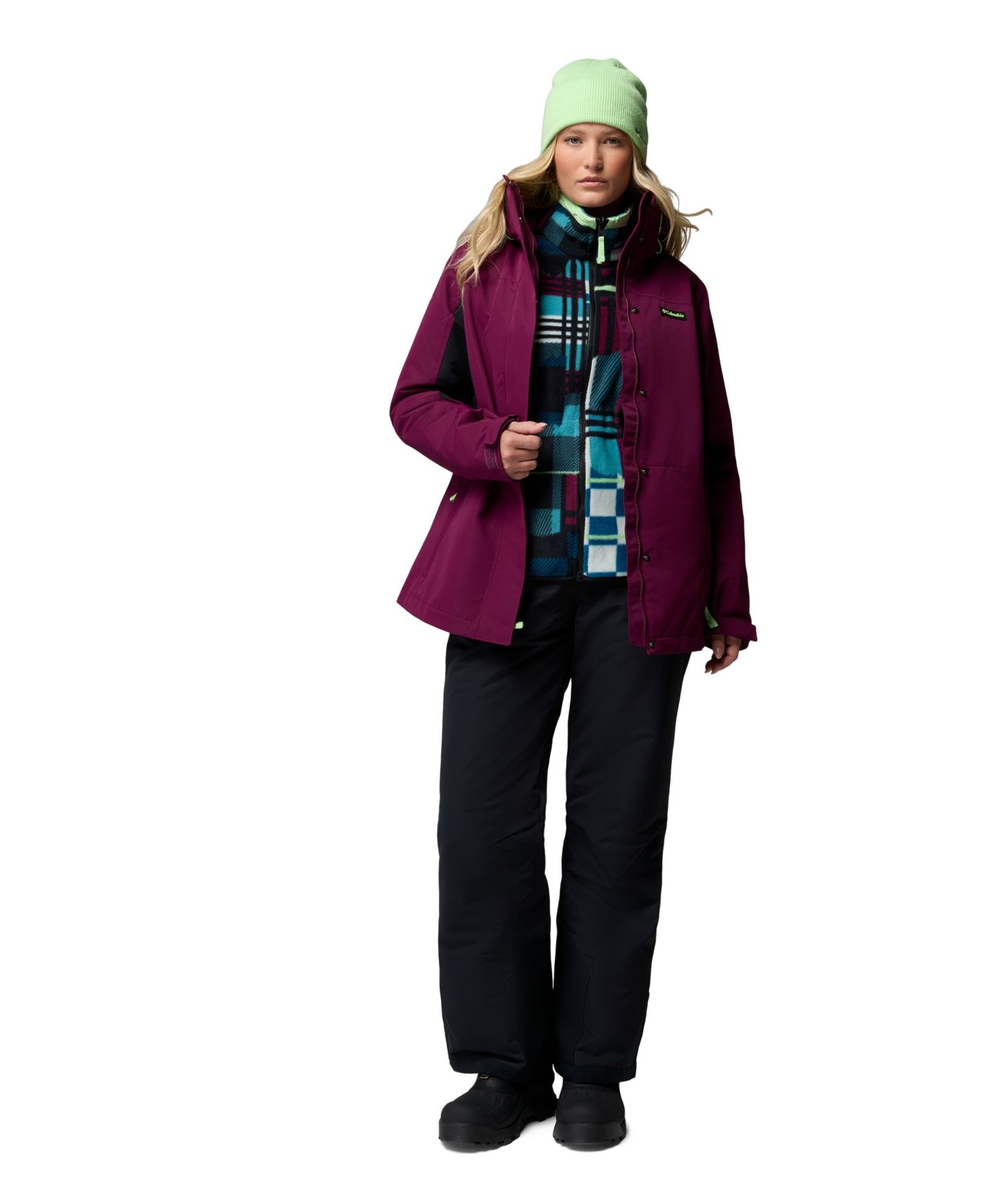 Женская куртка Columbia Bugaboo IV 3-in-1 Hooded Short, цвет: Чёрный — фото 13