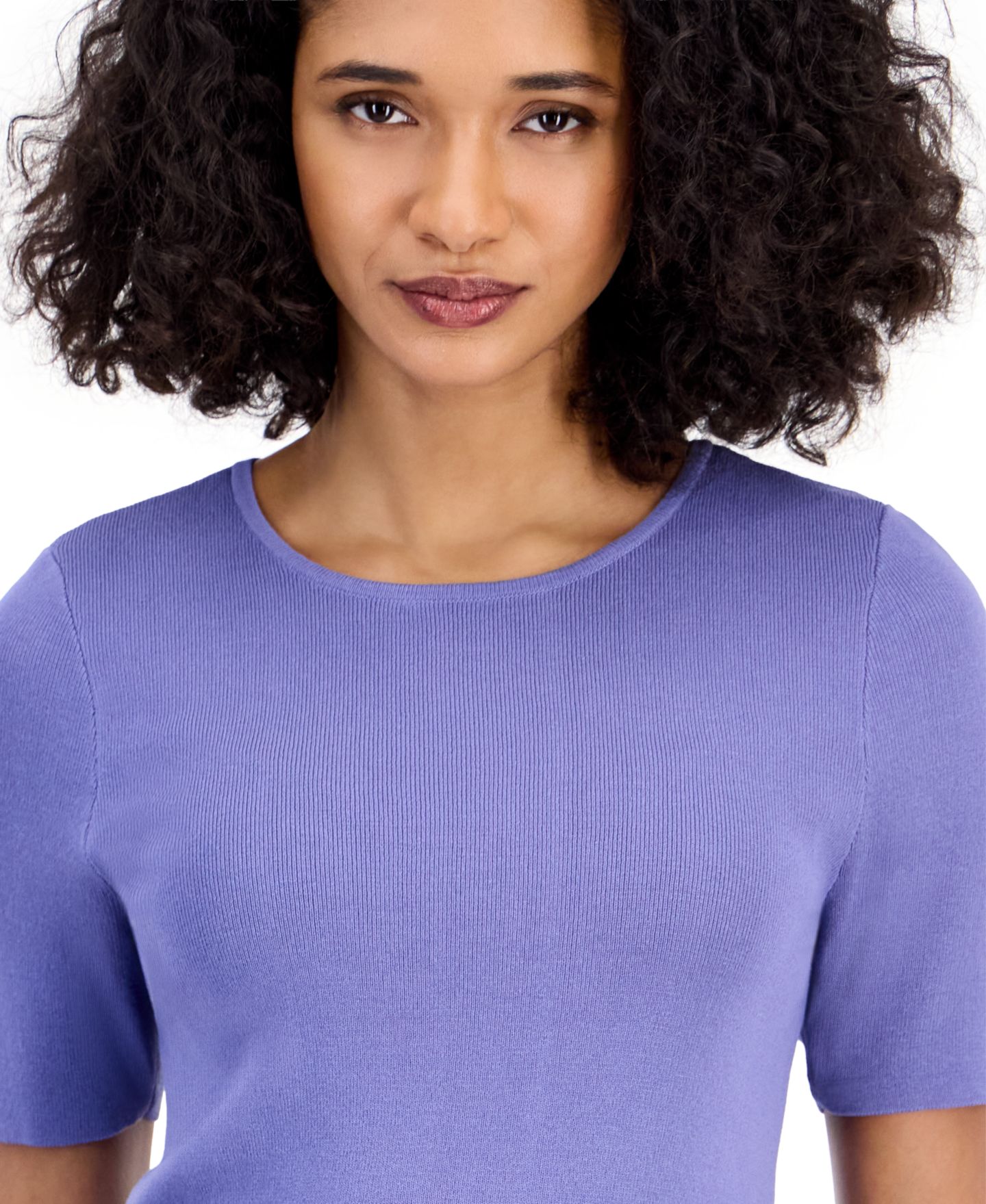 Женский свитер Tahari ASL Short-Sleeve Scoop-Neck, цвет: Синий морозный — фото 4