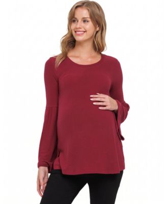 Women's Round Neck Bell Sleeve Top