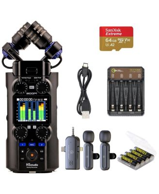 H5studio 6-Track 32-Bit Float Handy Recorder w/Lavalier Mic, 64GB Card