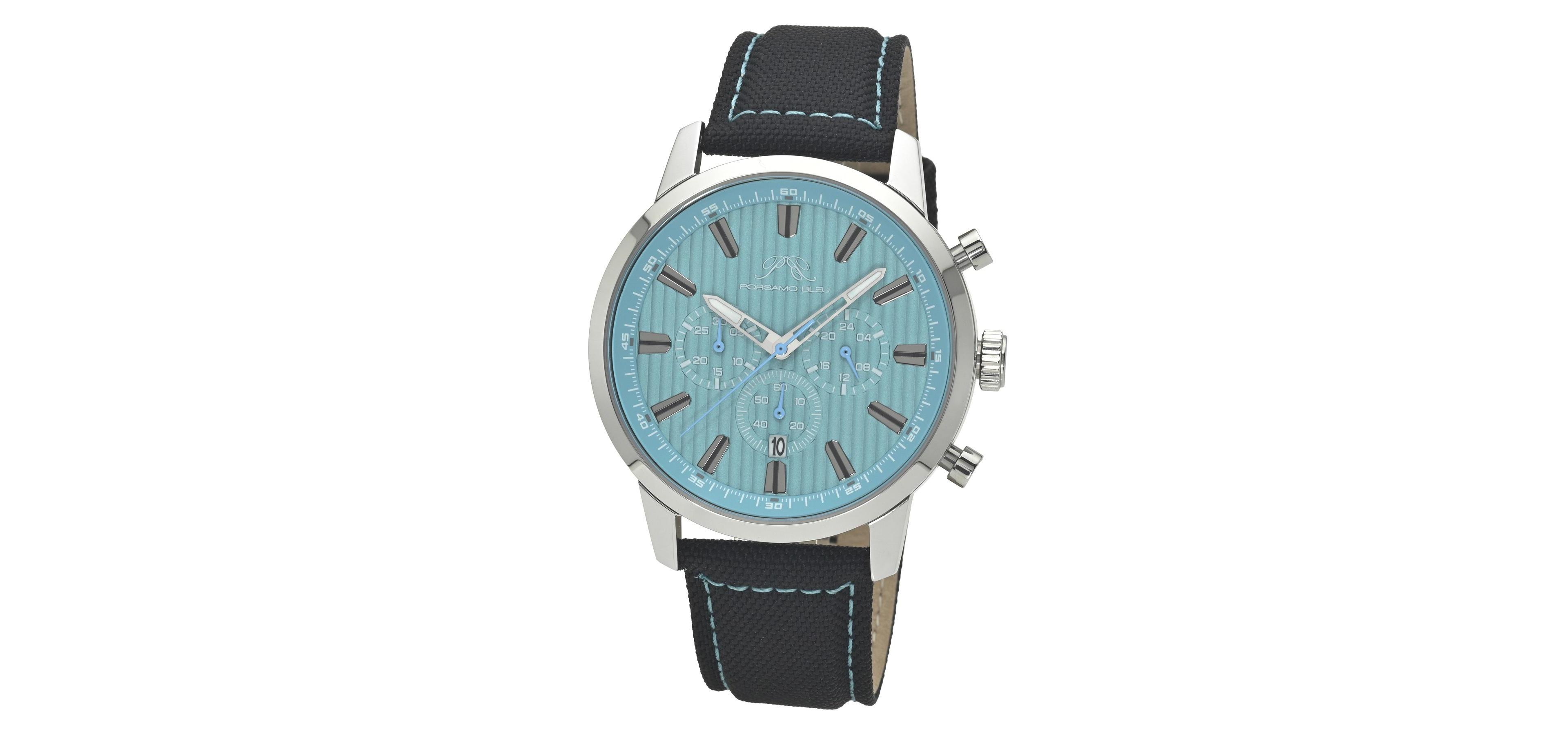 Porsamo Bleu Men's Ryder Chronograph Quartz Canvas Band Watch, 44 mm